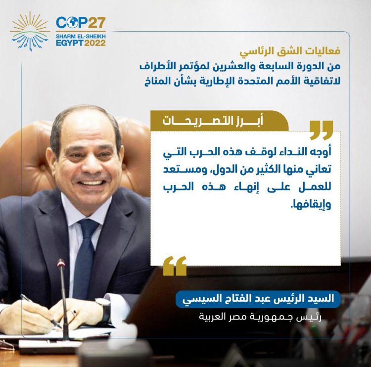 الرئيس السيسي يفتتح فعاليات مؤتمر الأطراف للمناخ (كوب 27)